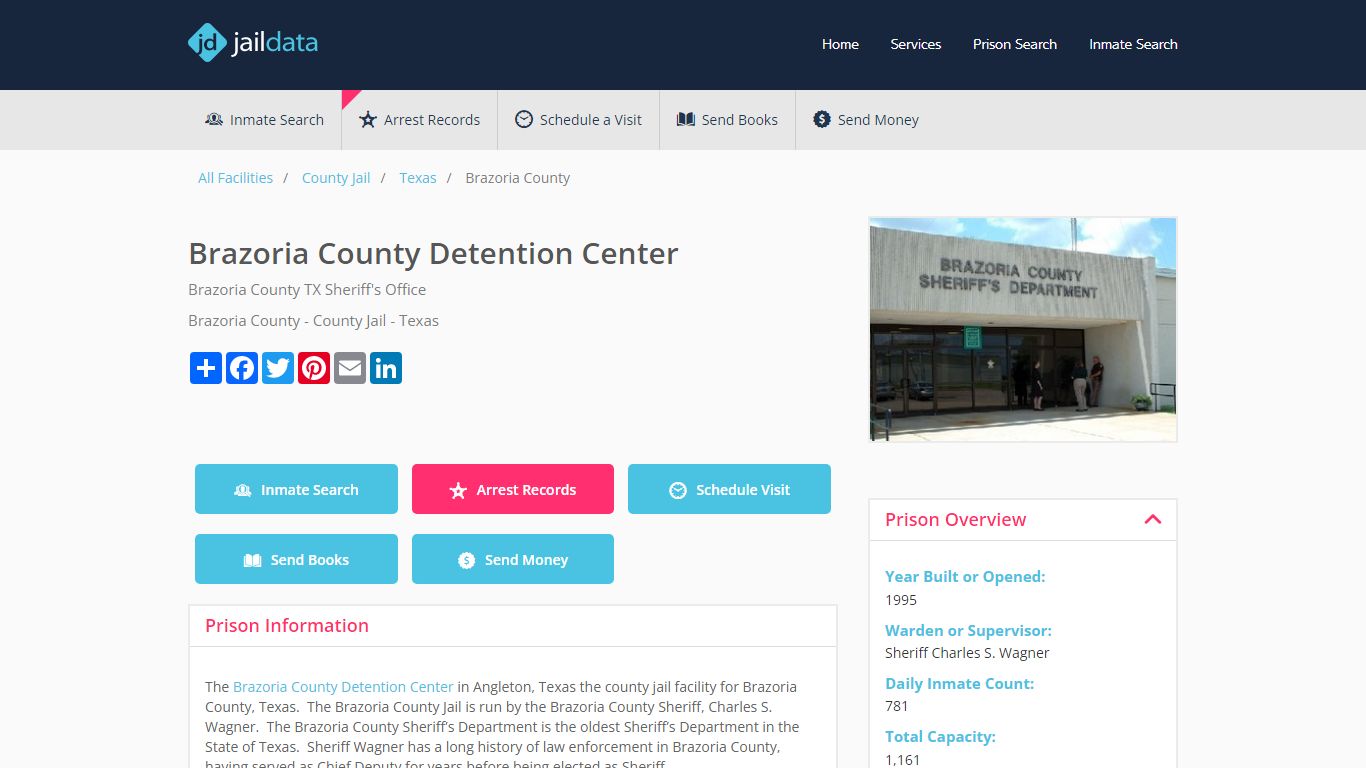 Brazoria County Jail: Inmate Search, Jail Records, Visitation - Texas