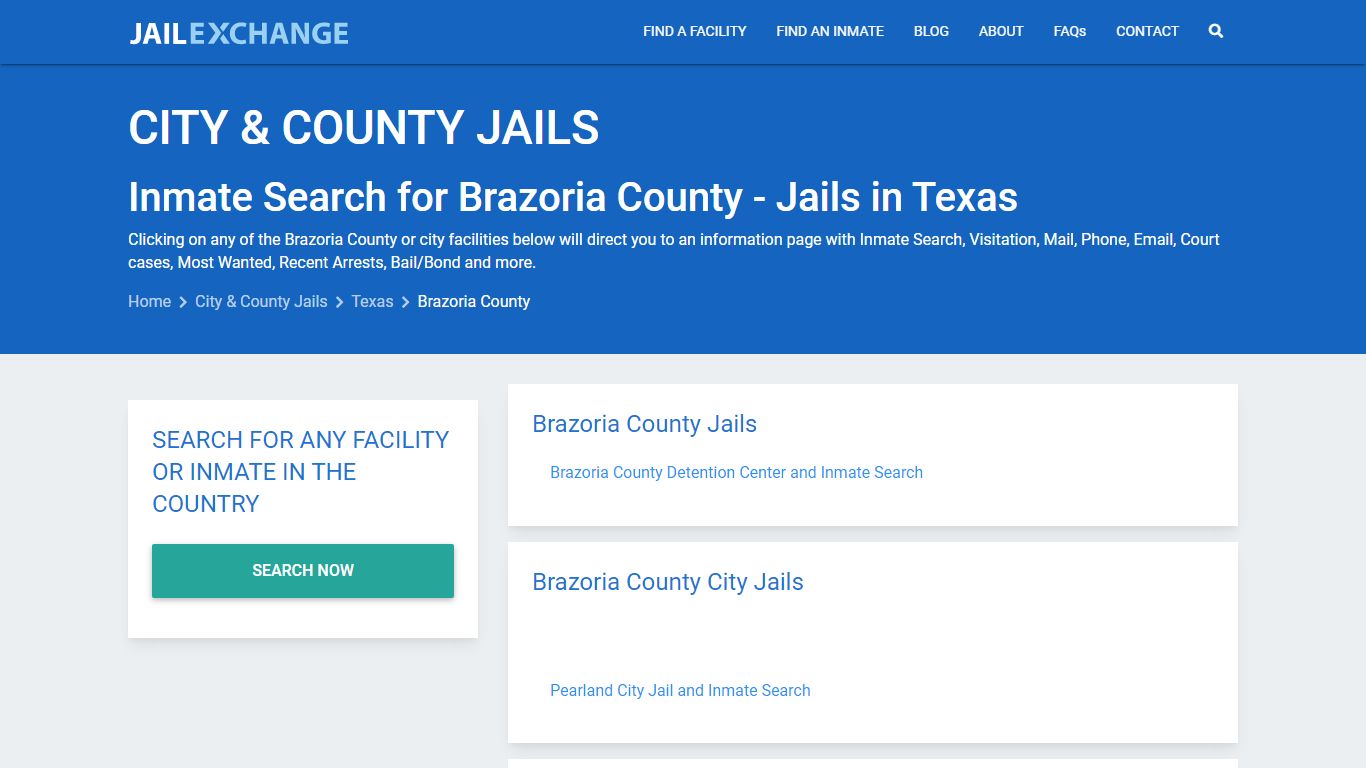 Inmate Search for Brazoria County | Jails in Texas - Jail Exchange
